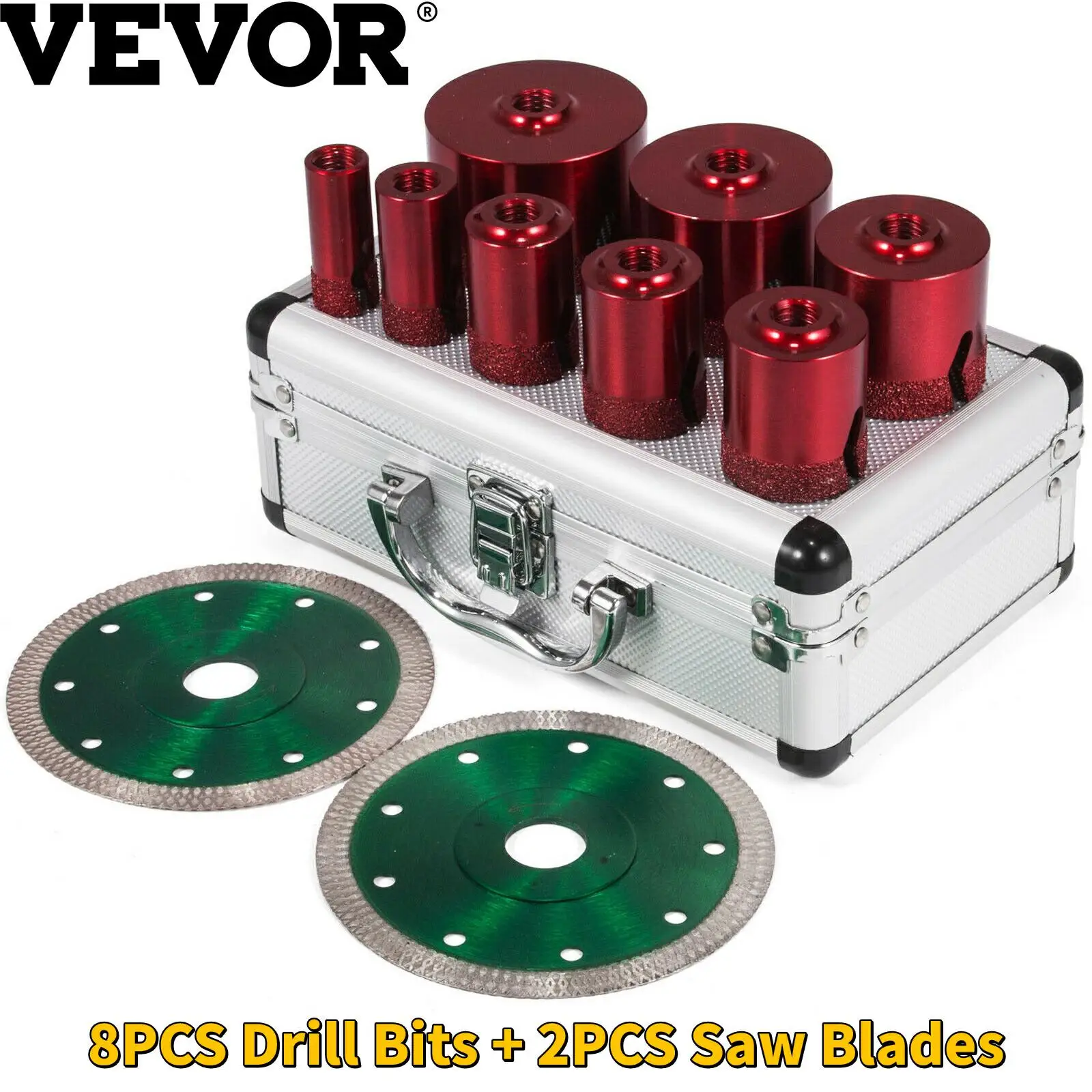 VEVOR Diamond Hole Saw Set 8PCS Drill Bits 20mm-68mm in Diameter M14 Mounting Thread for Drilling Tile Granite Marble Porcelain
VEVOR Diamond Hole Saw Set 8PCS Drill Bits 20mm-68mm in Diameter M14 Mounting Thread for Drilling Tile Granite Marble Porcelain
