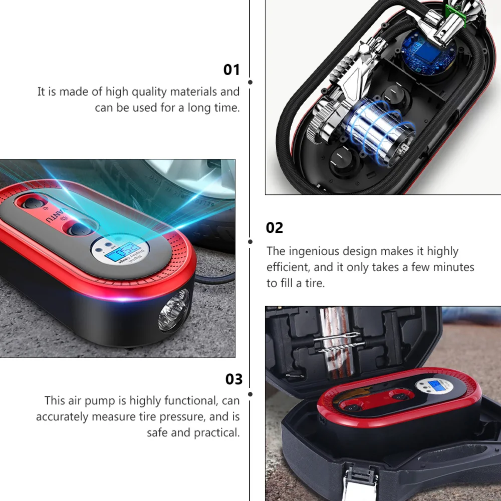 12V Air Pump Portable Emergency Tire Pump Electric Air Compressor for Car 
12V Air Pump Portable Emergency Tire Pump Electric Air Compressor for Car