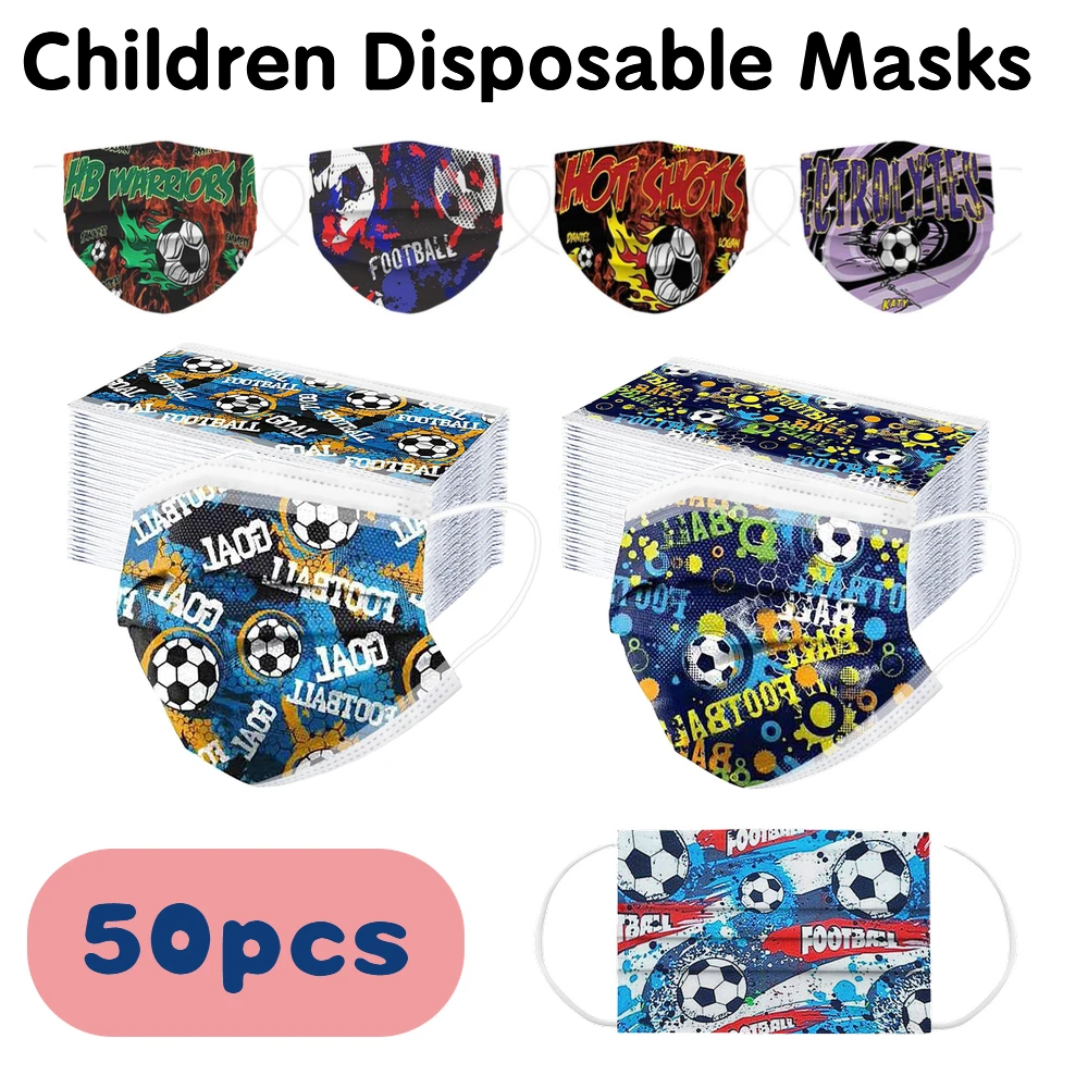 Быстрая доставка 2021 детские одноразовые маски Детская футбольная маска с