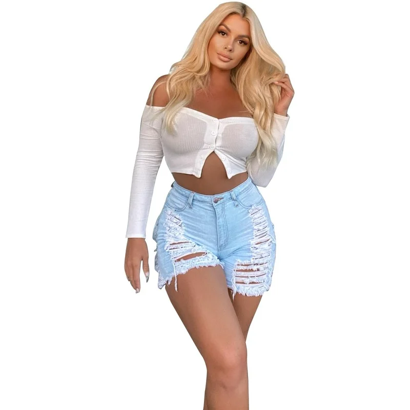 2021 European and American Summer New Women's Fashion Ripped Denim Shorts Ripped Jeans for Women Patchwork Jeans
2021 European and American Summer New Women's Fashion Ripped Denim Shorts Ripped Jeans for Women Patchwork Jeans
