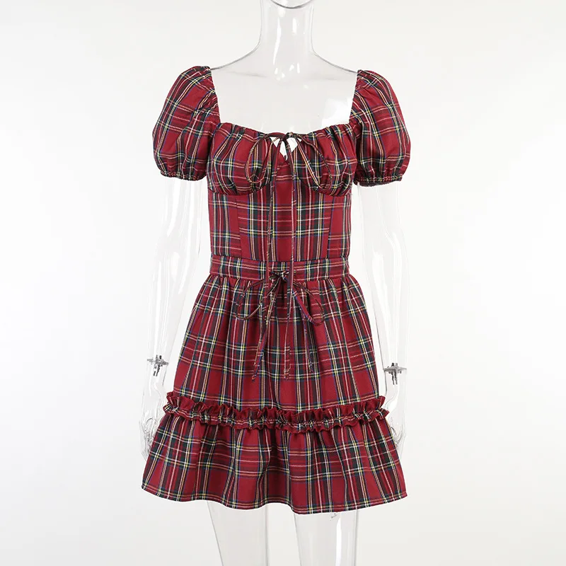 ALLNeon Harajuku Streetwear Red Plaid Print Y2K Ruffles Dresses E-girl Fashion Puff Sleeve A-line Milk Maid Dress Square Collar 
ALLNeon Harajuku Streetwear Red Plaid Print Y2K Ruffles Dresses E-girl Fashion Puff Sleeve A-line Milk Maid Dress Square Collar