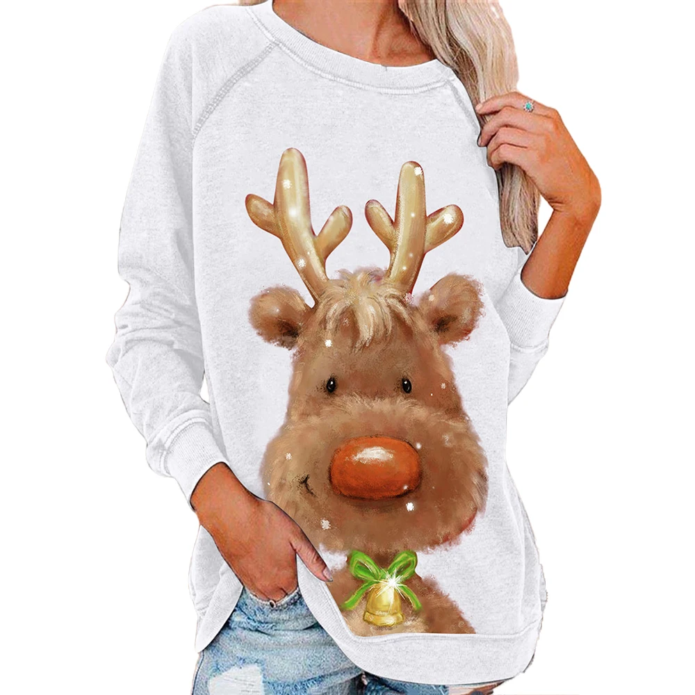 Christmas Womens Long Sleeve Reindeer Print T Shirts Casual Loose Blouse Tee Tops Round Neck Pullover Sweatshirt Fashion Clothes
Christmas Womens Long Sleeve Reindeer Print T Shirts Casual Loose Blouse Tee Tops Round Neck Pullover Sweatshirt Fashion Clothes