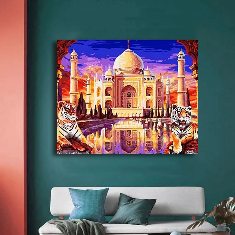 Two Tigers guard the Castle paintings by number diy paints by numbers with handmade picture acrylic paint wall decoration frames
Two Tigers guard the Castle paintings by number diy paints by numbers with handmade picture acrylic paint wall decoration frames