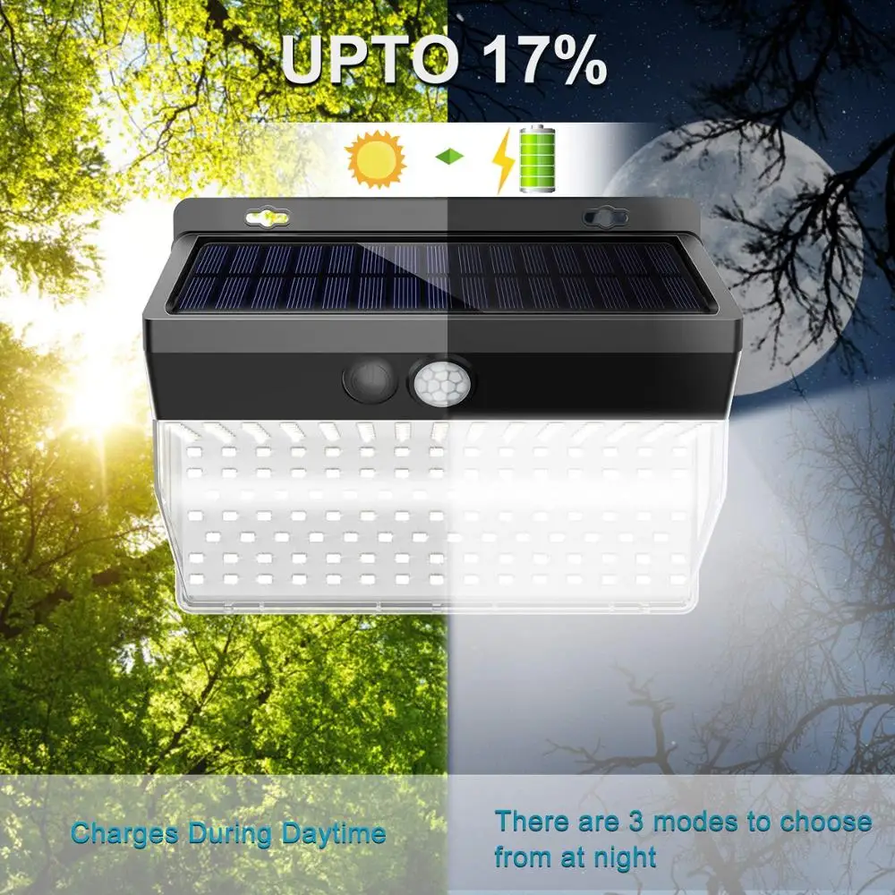206LEDs Solar Light PIR Motion Sensor Wall Light Outdoor Waterproof Led Decorative Solar Lamp For Garden Street Pathway Lighting
206LEDs Solar Light PIR Motion Sensor Wall Light Outdoor Waterproof Led Decorative Solar Lamp For Garden Street Pathway Lighting