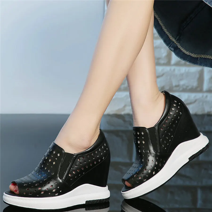 Fashion Sneakers Women Slip On Genuine Leather Wedges High Heel Ankle Boots Female Peep Toe Platform Pumps Shoes Casual Shoes
Fashion Sneakers Women Slip On Genuine Leather Wedges High Heel Ankle Boots Female Peep Toe Platform Pumps Shoes Casual Shoes