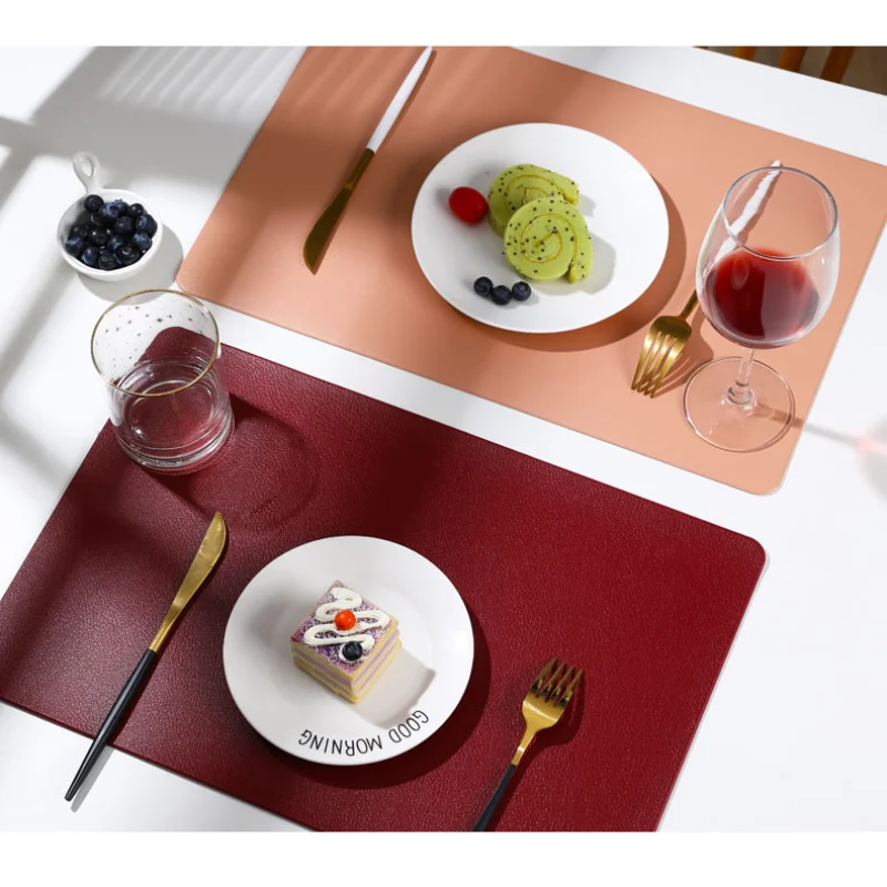 Leather Material Table Placemats Restaurant Placemat for Dining Table Rectangle Nordic Style Mats Pads Solid Color 45cm * 30cm
Leather Material Table Placemats Restaurant Placemat for Dining Table Rectangle Nordic Style Mats Pads Solid Color 45cm * 30cm