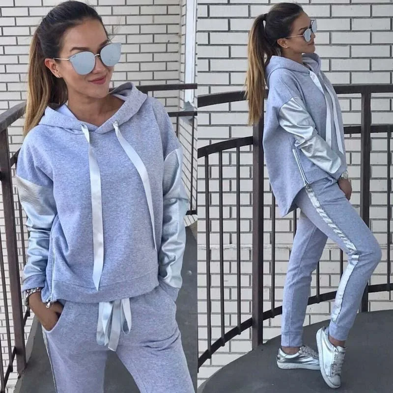 Tracksuit Women Set Cotton Brand Hooded Sweatshirt Sports Patchwork Long Sleeve Top Pants Trousers Pullover Jumper Track Suits
Tracksuit Women Set Cotton Brand Hooded Sweatshirt Sports Patchwork Long Sleeve Top Pants Trousers Pullover Jumper Track Suits