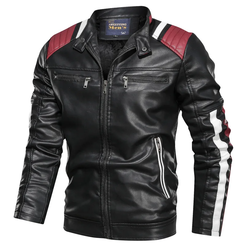 2021 Autumn Winter Men's Leather Jacket Casual Fashion Stand Collar Motorcycle Jacket Men Slim Style Quality Leather Jacket Men
2021 Autumn Winter Men's Leather Jacket Casual Fashion Stand Collar Motorcycle Jacket Men Slim Style Quality Leather Jacket Men
