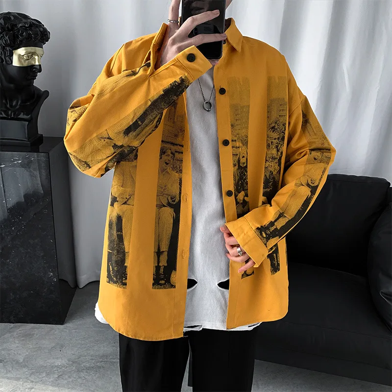 Retro Graffiti Printed Shirt Male Spring and Autumn Loose Korean Couple Wild Casual Shirt Harajuku Shirt Long Sleeve Shirts
Retro Graffiti Printed Shirt Male Spring and Autumn Loose Korean Couple Wild Casual Shirt Harajuku Shirt Long Sleeve Shirts