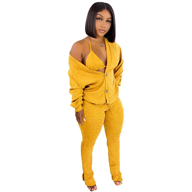 2021 European And American Women's Nightclub Wool Coat Underwear Pocket Split Pants 3-piece Set
2021 European And American Women's Nightclub Wool Coat Underwear Pocket Split Pants 3-piece Set
