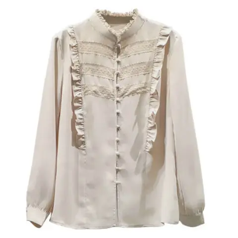 Western chiffon shirt women's 2021 spring dress new ear edge stand collar women's top Han Fan lace shirt
Western chiffon shirt women's 2021 spring dress new ear edge stand collar women's top Han Fan lace shirt