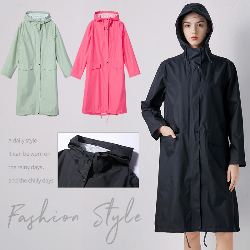 Women New Stylish Long Raincoat Waterproof Rain Jacket Rainwear Suit Thickened Waterproof Rain Poncho Coat
Women New Stylish Long Raincoat Waterproof Rain Jacket Rainwear Suit Thickened Waterproof Rain Poncho Coat