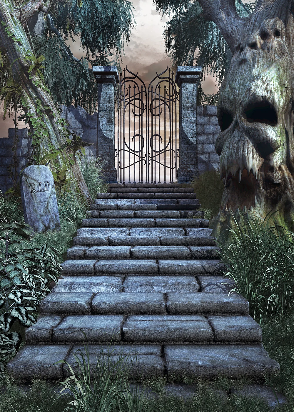 Halloween Horrible Cemetery Photography Backdrop Terrorist trees Grimace Iron gate Photo Background Vinyl Photo Studio Props
Halloween Horrible Cemetery Photography Backdrop Terrorist trees Grimace Iron gate Photo Background Vinyl Photo Studio Props