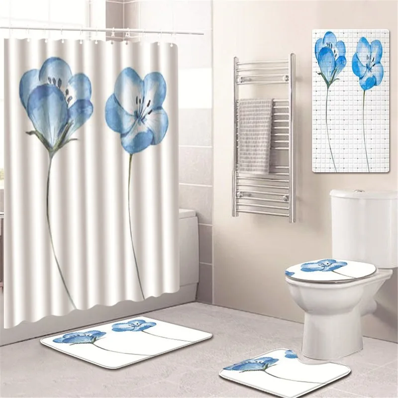Flower & Pattern Shower Curtain Bathroom Mat Toilet Cover Mat Non-Slip Kitchen Pad Five-Piece Carpet bathroom mat set
Flower & Pattern Shower Curtain Bathroom Mat Toilet Cover Mat Non-Slip Kitchen Pad Five-Piece Carpet bathroom mat set