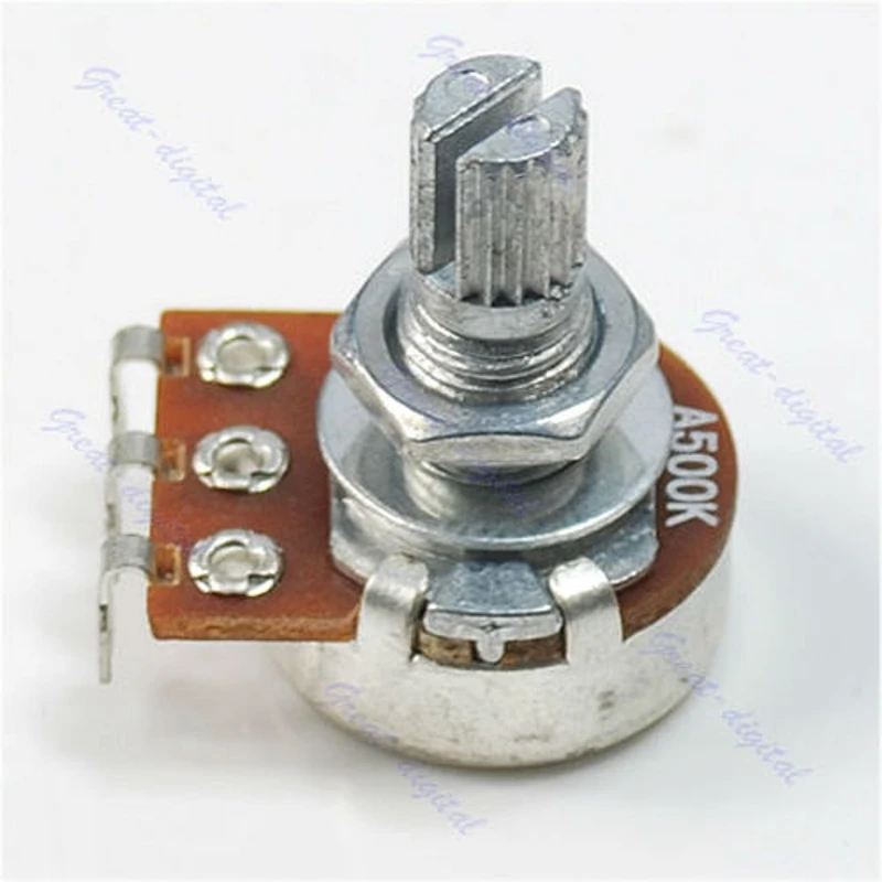 

A500K Potentiometer Splined Pot Electric Guitar Bass Effect Amp Tone Volume 15mm Shaft Parts