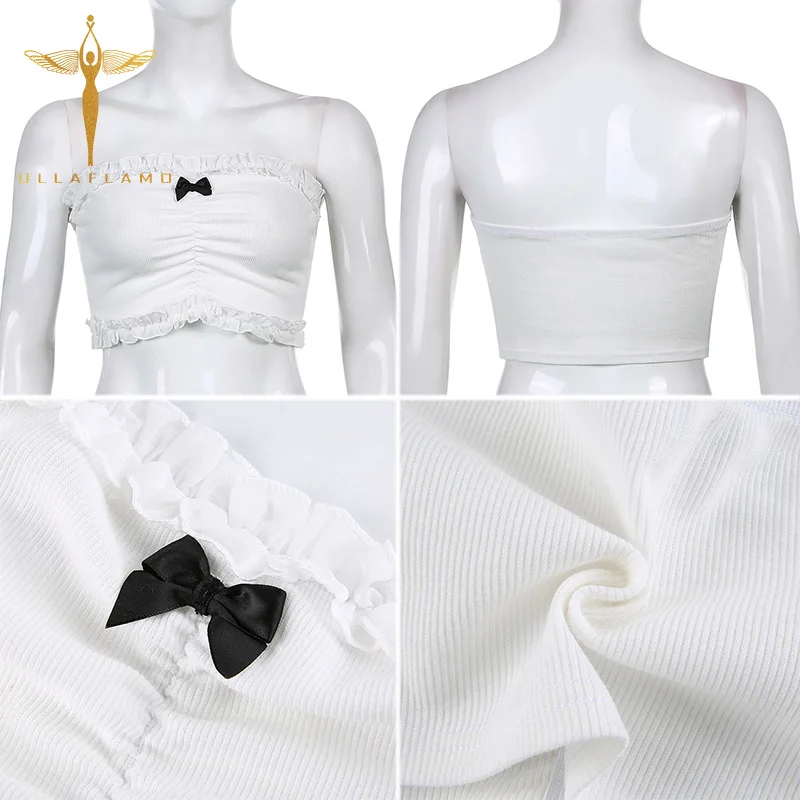 Ruffle Patchwork Bow Applique Tube Top Women's Lace Skinny Slim White Sexy Tank Top High Street Vest Femme Simple Crop Tanks
Ruffle Patchwork Bow Applique Tube Top Women's Lace Skinny Slim White Sexy Tank Top High Street Vest Femme Simple Crop Tanks