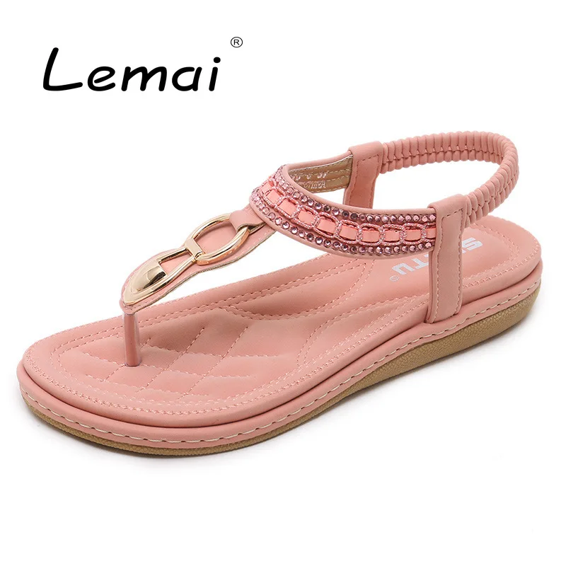 Flat Flip-flops Women Sandals Round Toe Metal Rhinestone Comfortable Soft Holiday Ladies Shoes Elastic Causal Summer Women Shoes
Flat Flip-flops Women Sandals Round Toe Metal Rhinestone Comfortable Soft Holiday Ladies Shoes Elastic Causal Summer Women Shoes