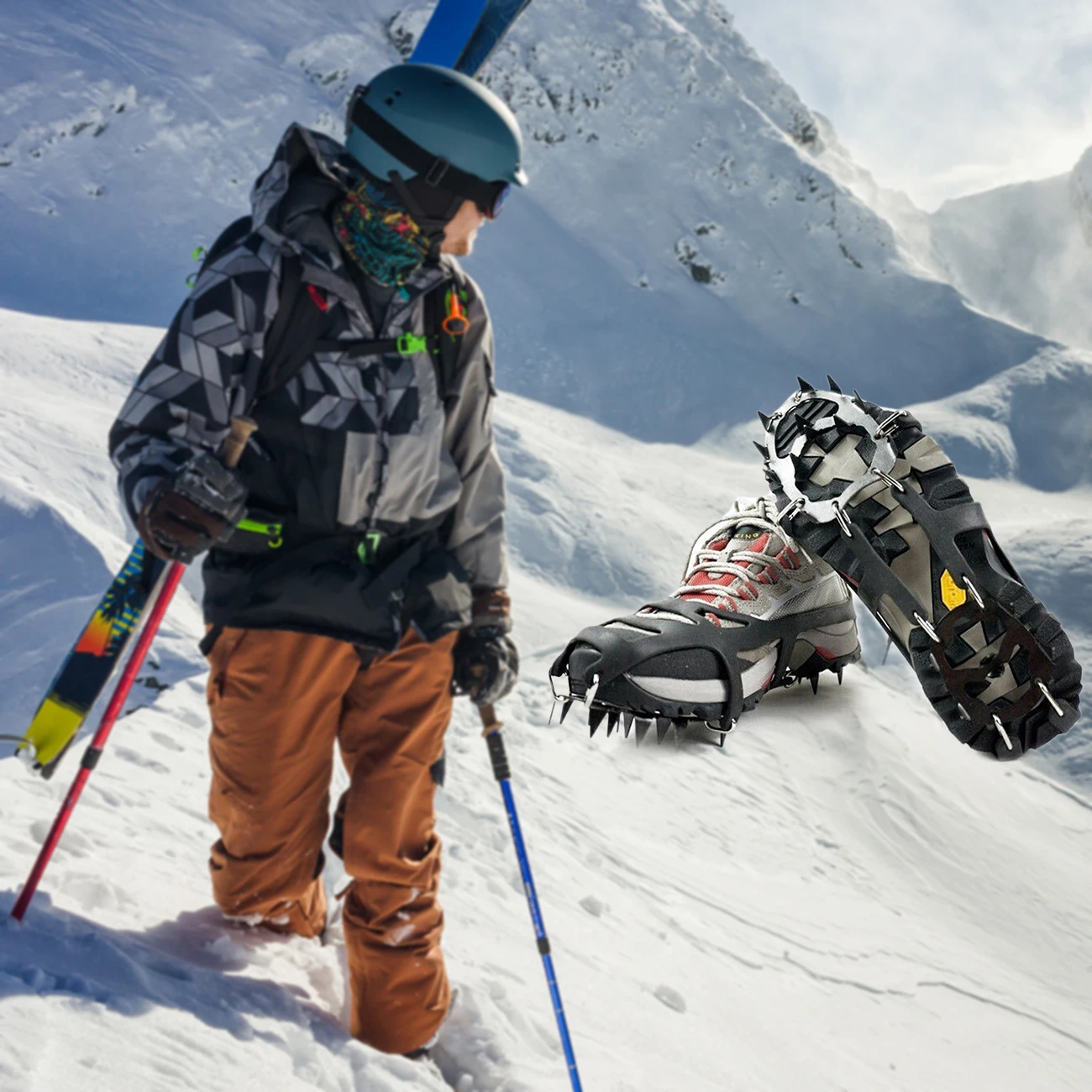 18 Teeth Ice Snow Shoe Spiked Grips Crampons Climbing Anti Slip Shoe Cover S1
18 Teeth Ice Snow Shoe Spiked Grips Crampons Climbing Anti Slip Shoe Cover S1