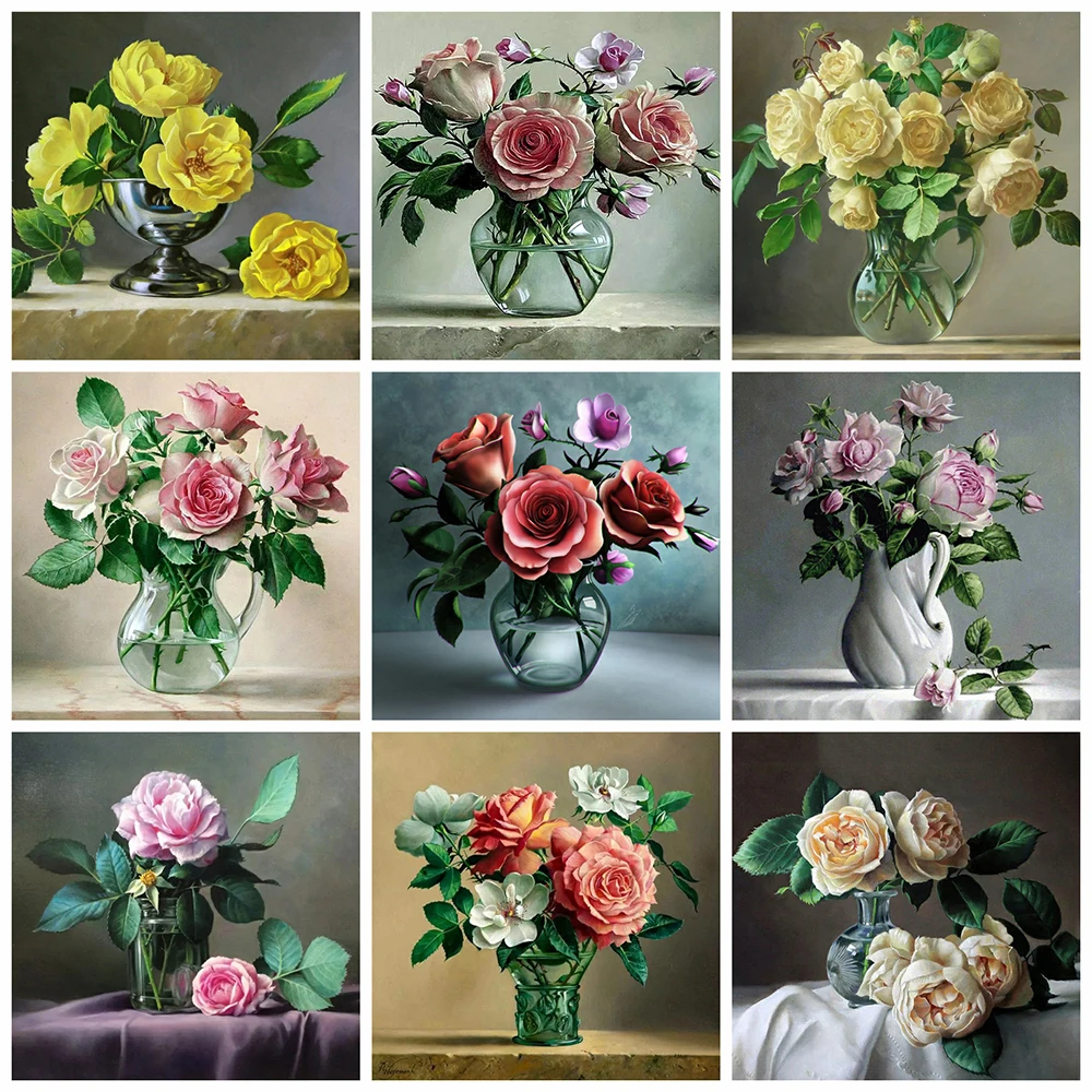 Kamy Yi Diy 5d Square Diamond Handmade Round Rhinestone Cross Stitch Rose Flower Vase Picture Home Decoration Gift
Kamy Yi Diy 5d Square Diamond Handmade Round Rhinestone Cross Stitch Rose Flower Vase Picture Home Decoration Gift