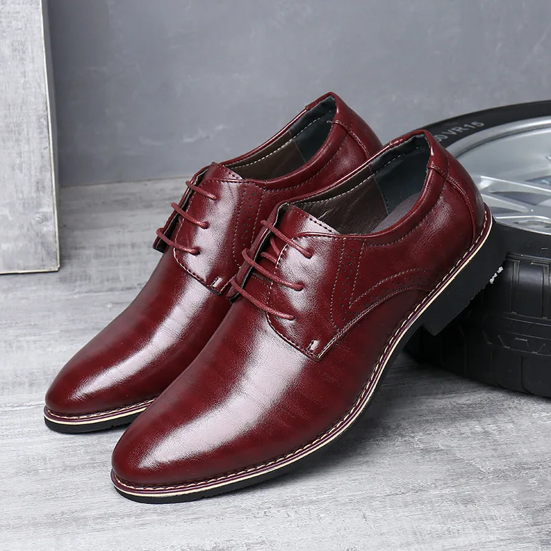 Men Leather Shoes Man Business Dress Classic Style Flats Brown Black Lace Up Pointed Toe Shoe for Men Oxford Shoes
Men Leather Shoes Man Business Dress Classic Style Flats Brown Black Lace Up Pointed Toe Shoe for Men Oxford Shoes