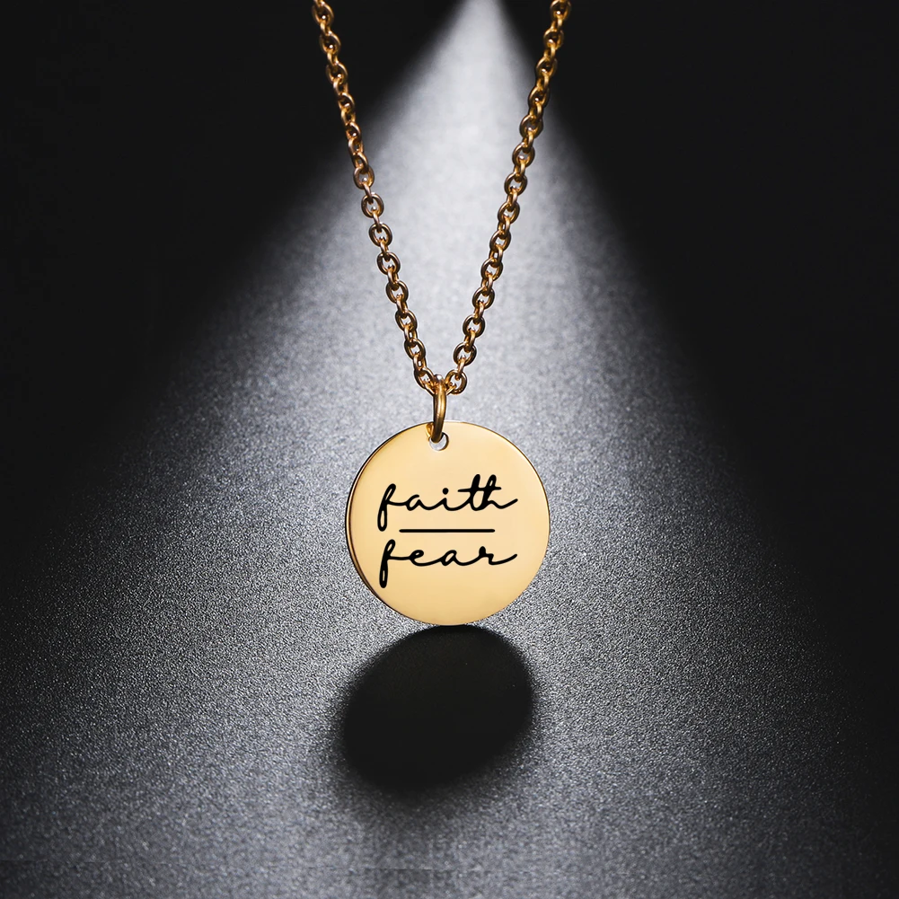 My Shape Faith Hope Love Excitement Stainless Steel Necklace for Women Small Round Pendant Necklace Choker Gift for Best Friends
My Shape Faith Hope Love Excitement Stainless Steel Necklace for Women Small Round Pendant Necklace Choker Gift for Best Friends
