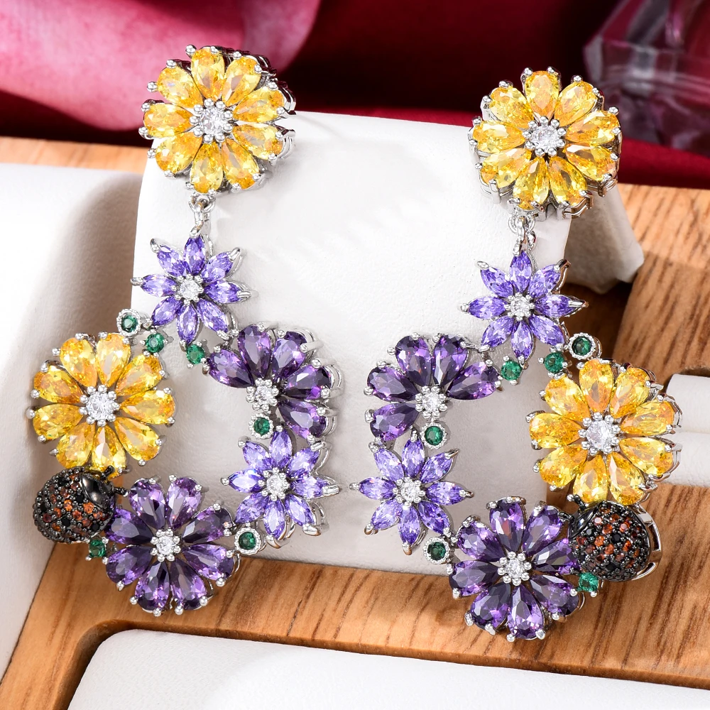 KellyBola Dubai African Premium Cubic Zirconia Flower Pendant Earrings Women's Wedding Banquet Anniversary Jewelry 2021 Trends
KellyBola Dubai African Premium Cubic Zirconia Flower Pendant Earrings Women's Wedding Banquet Anniversary Jewelry 2021 Trends