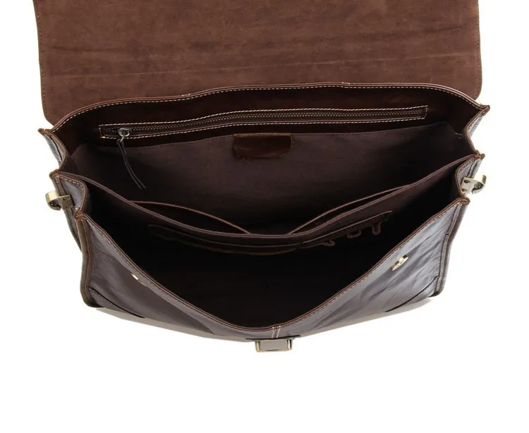 

Portfolio Real Cowhide Leather Briefcases Bag For Men Handbag Messenger Files A4 Shoulder Laptop Bag 15 Business Travel Totes