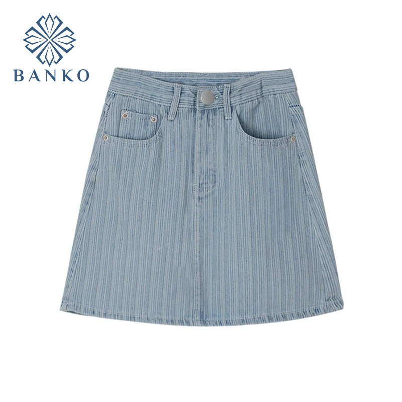 Summer New Women's Skirt 2021 Fashion High Waist Stripe A Line Causal Mini Skirt Korean Streetwear Vintage Denim Skirts Female
Summer New Women's Skirt 2021 Fashion High Waist Stripe A Line Causal Mini Skirt Korean Streetwear Vintage Denim Skirts Female