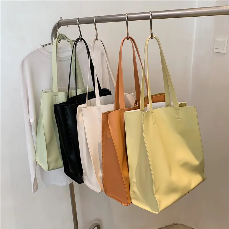 2021Bright Color Women Soft PU Leather Handbag Large Capacity Casual Tote Bag High Quality Female Designer Shopper Shoulder Bag
2021Bright Color Women Soft PU Leather Handbag Large Capacity Casual Tote Bag High Quality Female Designer Shopper Shoulder Bag