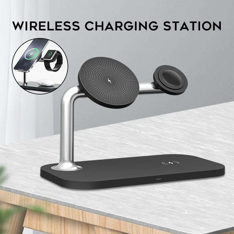 Portable Magnetic Wireless Charger Multipurpose 3 in 1 Fast Charging Stand for Phone Earphone Smart Watch SP99
Portable Magnetic Wireless Charger Multipurpose 3 in 1 Fast Charging Stand for Phone Earphone Smart Watch SP99