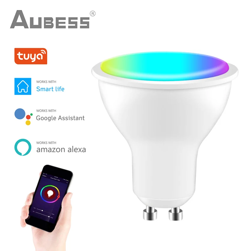 AUBESS Tuya GU10 WiFi Smart Light LED Bulbs RGB+CW 4W Dimmable Lamps Smart Life App Remote Contro Work with Alexa Google Home
AUBESS Tuya GU10 WiFi Smart Light LED Bulbs RGB+CW 4W Dimmable Lamps Smart Life App Remote Contro Work with Alexa Google Home