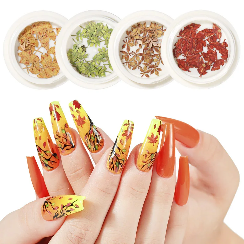 2021 Trendy Autumn Fall Maple Leaf Nail Art Decoration Wood Pulp Piece Jewelry Ultra-thin Waterproof DIY 3D Nail Stickers Decor
2021 Trendy Autumn Fall Maple Leaf Nail Art Decoration Wood Pulp Piece Jewelry Ultra-thin Waterproof DIY 3D Nail Stickers Decor