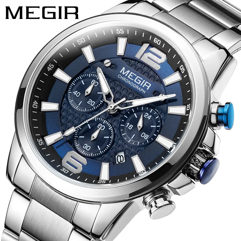 MEGIR Fashion Blue Mens Watches Top Brand Luxury Clock Sports Chronograph Quartz Watch Men Luminous Waterproof Relogio Masculino
MEGIR Fashion Blue Mens Watches Top Brand Luxury Clock Sports Chronograph Quartz Watch Men Luminous Waterproof Relogio Masculino