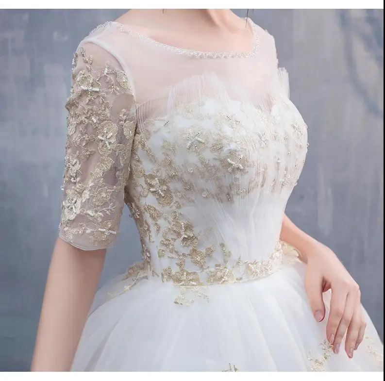 Wedding Dress 2021 New Elegant O Neck Half Sleeve Slim Wedding Gowns Champagne Embroidery Princess Bride Dress Vestido De Noiva
Wedding Dress 2021 New Elegant O Neck Half Sleeve Slim Wedding Gowns Champagne Embroidery Princess Bride Dress Vestido De Noiva