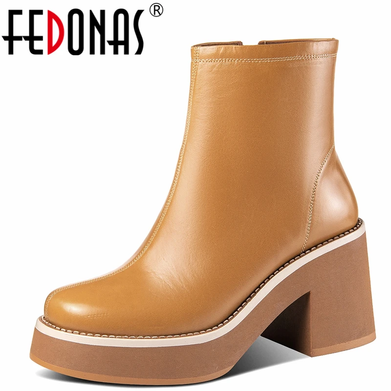 Ботильоны женские FEDONAS, натуральная кожа, на платформе и высоком каблуке, Осень-зима 2021
Ботильоны женские FEDONAS, натуральная кожа, на платформе и высоком каблуке, Осень-зима 2021