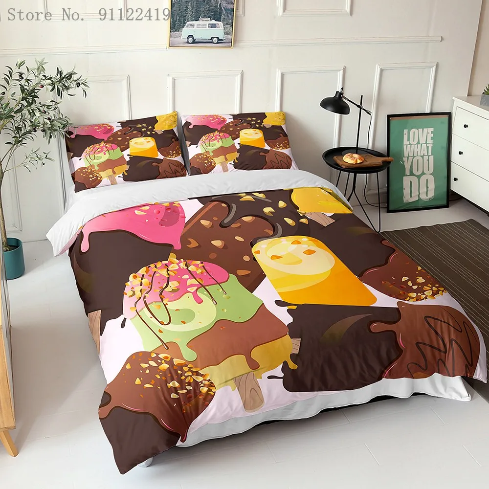 Ice Cream Bedding Set 2/3 Piece Candy Sweet Kids Bed Cover Microfiber AU US EU Size Duvet Cover Bedclothes Home Textiles Custom
Ice Cream Bedding Set 2/3 Piece Candy Sweet Kids Bed Cover Microfiber AU US EU Size Duvet Cover Bedclothes Home Textiles Custom