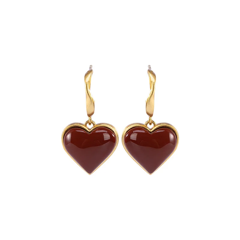 fashion temperament women's heart-shaped Love Earrings Ear Hook