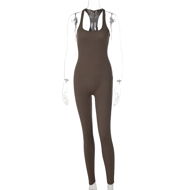 2021 Solid Brown Jumpsuit For Women Bottoming Crop Top Skinny Playsuit Women Bodycon Bodysuit Sports Romper Casual Ropa De Mujer
2021 Solid Brown Jumpsuit For Women Bottoming Crop Top Skinny Playsuit Women Bodycon Bodysuit Sports Romper Casual Ropa De Mujer