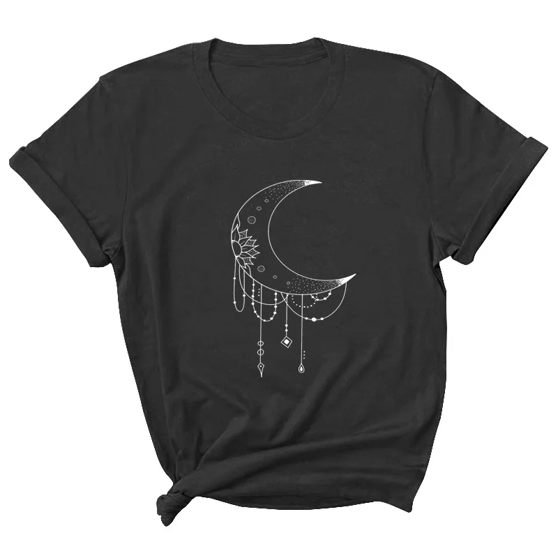 Moon Print Women T Shirt Short Sleeve ONeck Loose Women Tshirt Ladies Tee Shirt Tops Clothes Camisetas Mujer
Moon Print Women T Shirt Short Sleeve ONeck Loose Women Tshirt Ladies Tee Shirt Tops Clothes Camisetas Mujer