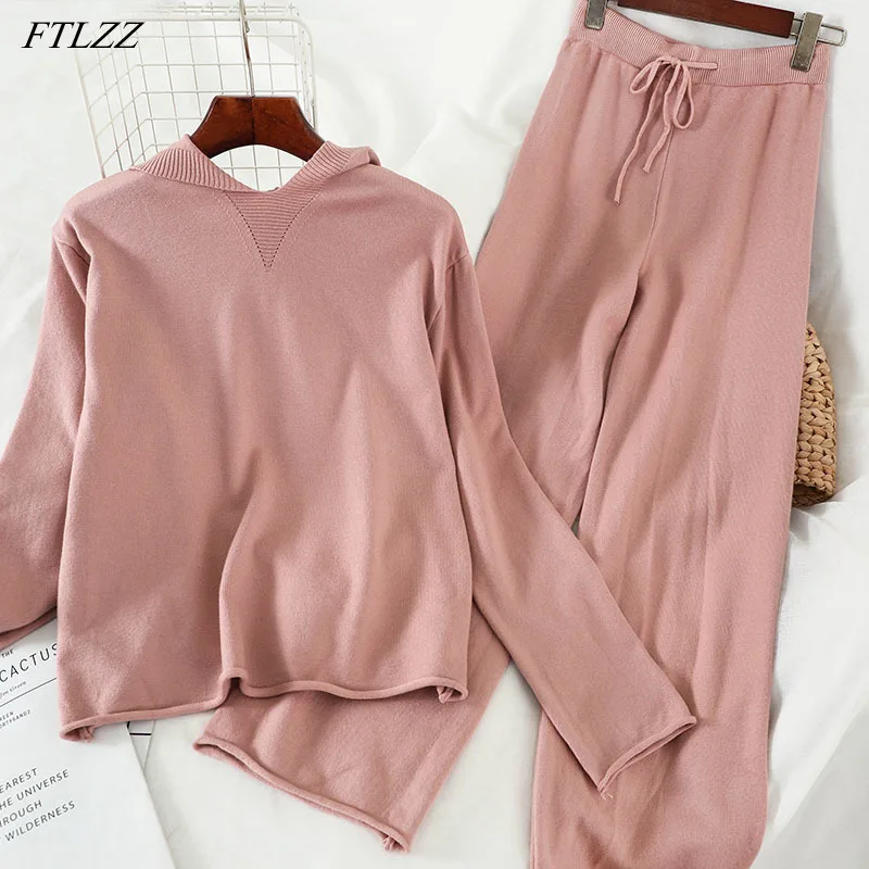 FTLZZ Spring Autumn 2021 New Women Hooded Loose Knit Sweater Two Piece Set Casual Long Sleeve High Waist Pants Female Suit
FTLZZ Spring Autumn 2021 New Women Hooded Loose Knit Sweater Two Piece Set Casual Long Sleeve High Waist Pants Female Suit
