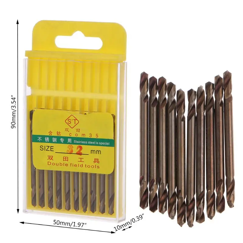 Cobalt M35 HSS Drill Bit Set 10 Piece 1/8 Inch Double Ended Drill Bits Set Power Tools 
Cobalt M35 HSS Drill Bit Set 10 Piece 1/8 Inch Double Ended Drill Bits Set Power Tools