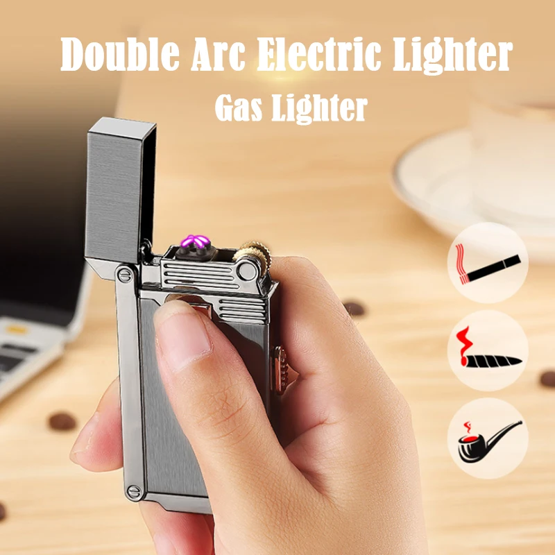 Double Arc USB Charging Lighter Dual-purpose Electric Grinding Wheel Refillable Gas Lighter Dropship Suppliers Cigar Accessories
Double Arc USB Charging Lighter Dual-purpose Electric Grinding Wheel Refillable Gas Lighter Dropship Suppliers Cigar Accessories