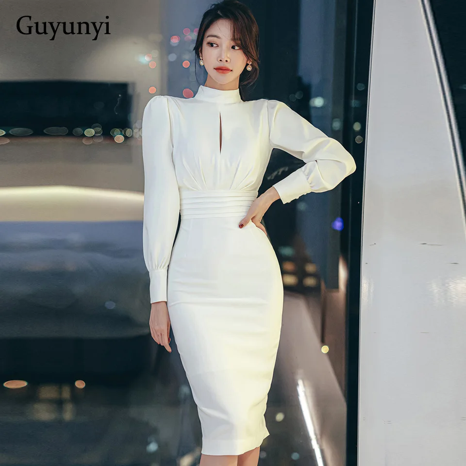 Temperament Party Pencil Dress 2022 Spring White High Waist Folds Stand Collar Puff Sleeve Sexy Hollow Back Elegant Office Lady
Temperament Party Pencil Dress 2022 Spring White High Waist Folds Stand Collar Puff Sleeve Sexy Hollow Back Elegant Office Lady