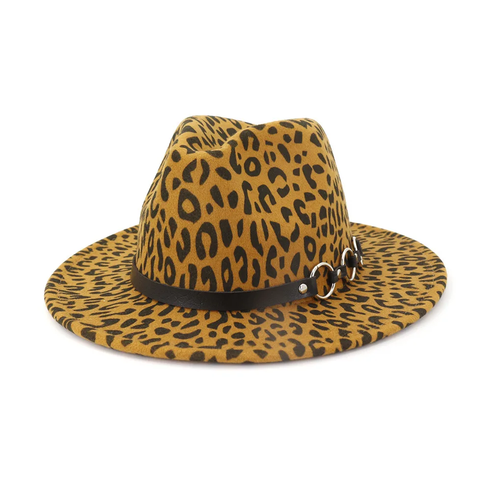 Simple Unisex Flat Brim Wool Felt Jazz Fedora Hats Men Women Leopard Grain Leather Band Decor Trilby Panama Formal Hats
Simple Unisex Flat Brim Wool Felt Jazz Fedora Hats Men Women Leopard Grain Leather Band Decor Trilby Panama Formal Hats