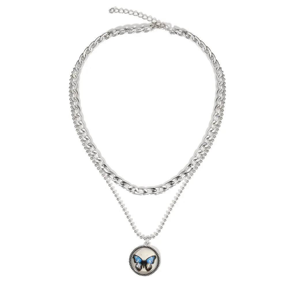 European And American New Butterfly Pendant Double Necklace Clavicle Chain Creative Retro Simple Alloy Necklace
European And American New Butterfly Pendant Double Necklace Clavicle Chain Creative Retro Simple Alloy Necklace