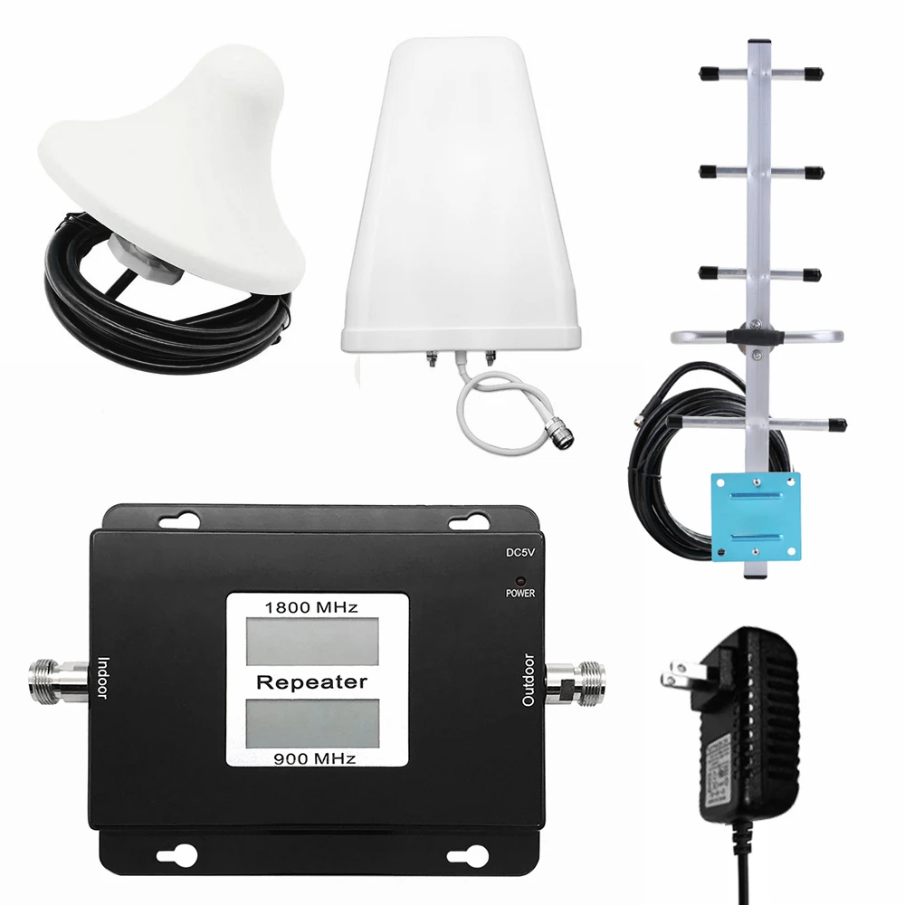 Cell Phone Signal Repeater Signal Amplifier Set GSM/DCS 900/1800MHz 2G/4G Dual Band Dual LCD Display Phone Signal Booster
Cell Phone Signal Repeater Signal Amplifier Set GSM/DCS 900/1800MHz 2G/4G Dual Band Dual LCD Display Phone Signal Booster