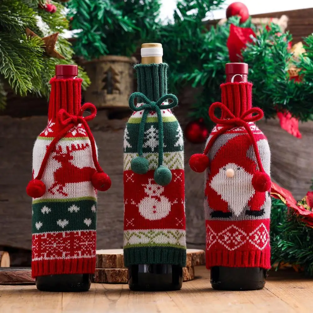 1pc High Collar Knitting Christmas Wine Bottle Covers Bag Christmas Decorations For Home Xmas Ornaments New Year Gifts 
1pc High Collar Knitting Christmas Wine Bottle Covers Bag Christmas Decorations For Home Xmas Ornaments New Year Gifts