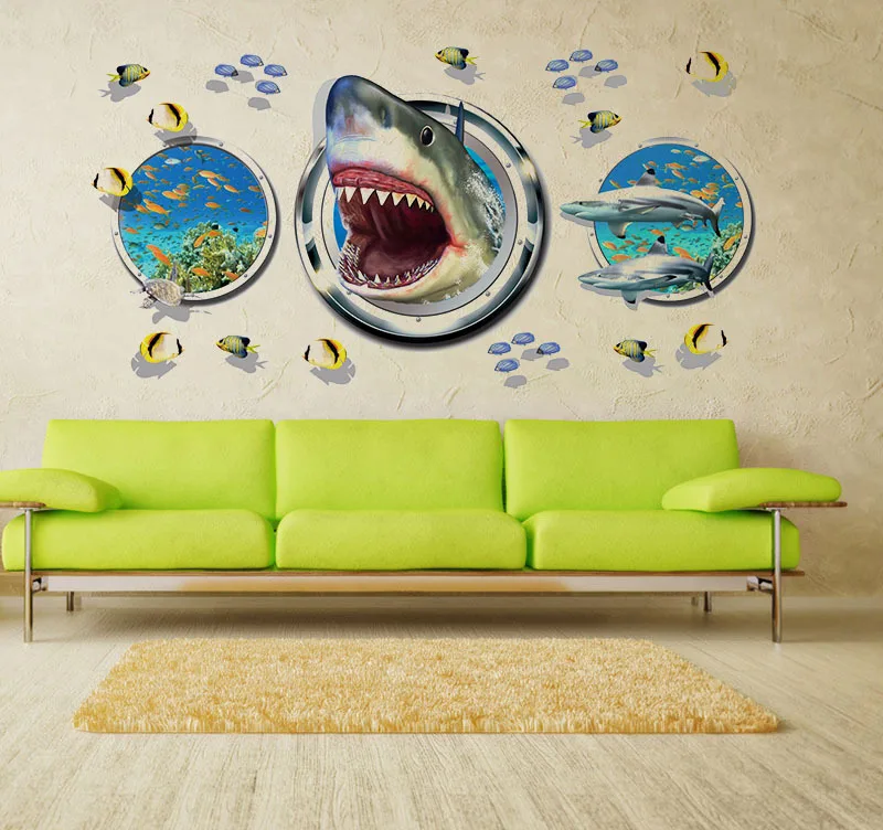 Removable 3D wall stickers underwater world fish bedroom wardrobe painting stickers PVC waterproof decorative stickers
Removable 3D wall stickers underwater world fish bedroom wardrobe painting stickers PVC waterproof decorative stickers