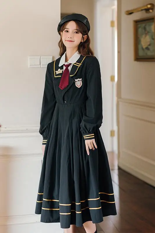 Spring and Autumn Lolita Two-piece College Style Jk Uniform Dress Vintage Embroidery Navy Collar Temperament Sweet Pleated Skirt
Spring and Autumn Lolita Two-piece College Style Jk Uniform Dress Vintage Embroidery Navy Collar Temperament Sweet Pleated Skirt