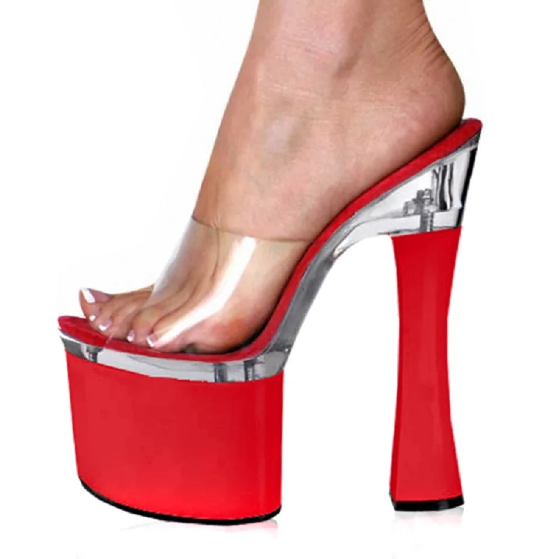 2019 summer new ladies sandals and slippers super high with 18CM transparent thick with large size platform waterproof crystal
2019 summer new ladies sandals and slippers super high with 18CM transparent thick with large size platform waterproof crystal